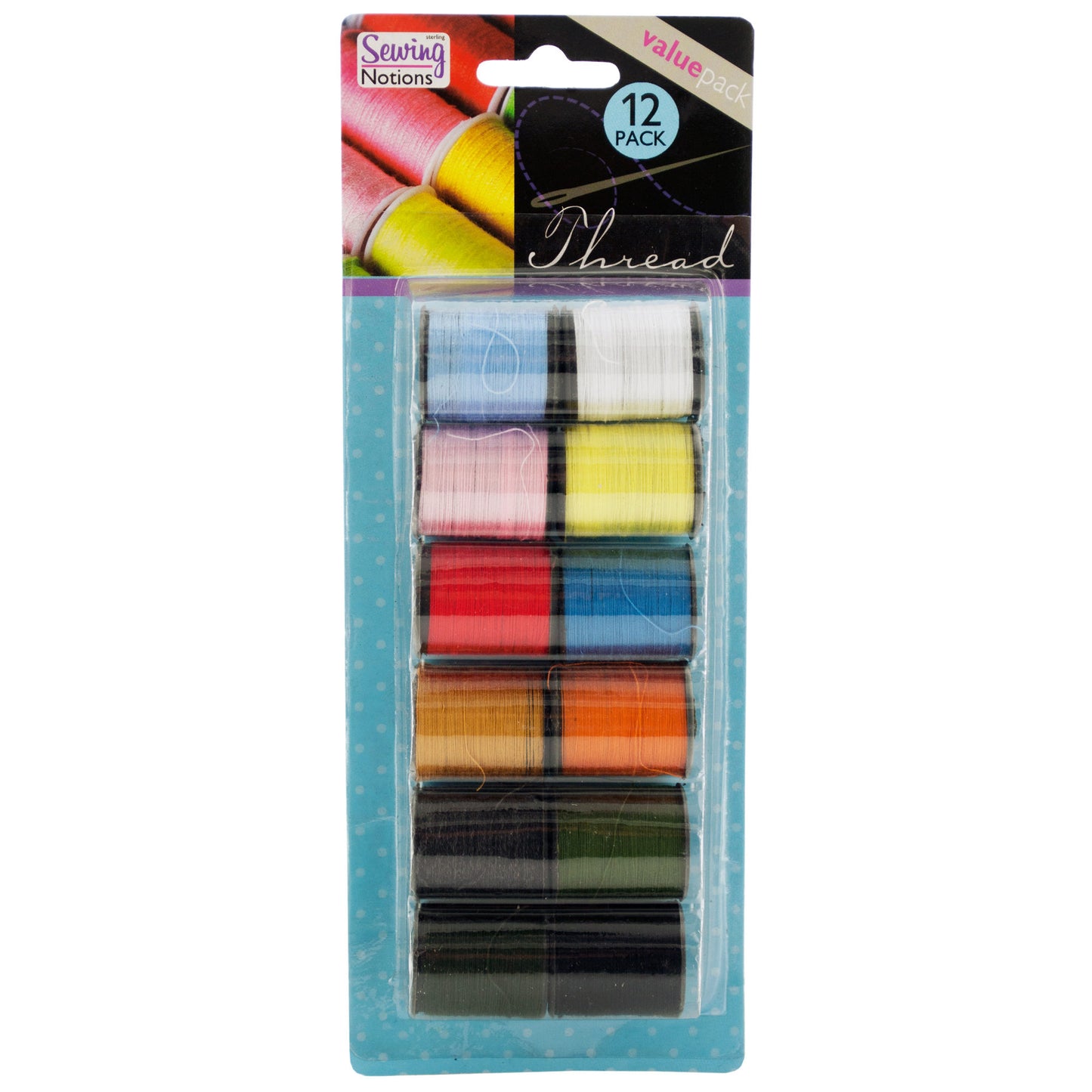 sewing thread set - 10 color variety - 240 count -- 27 per box