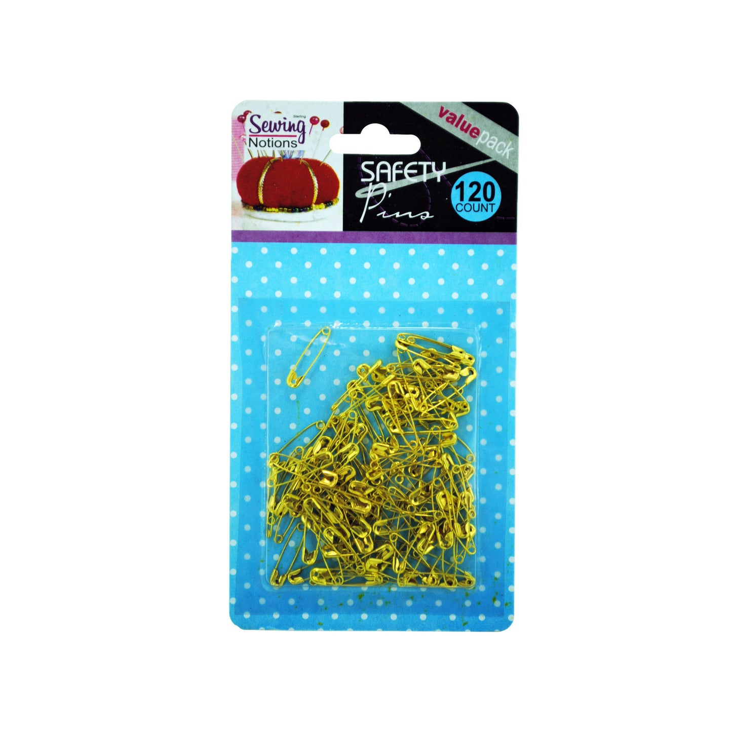 small gold tone safety pins - -- 37 per box