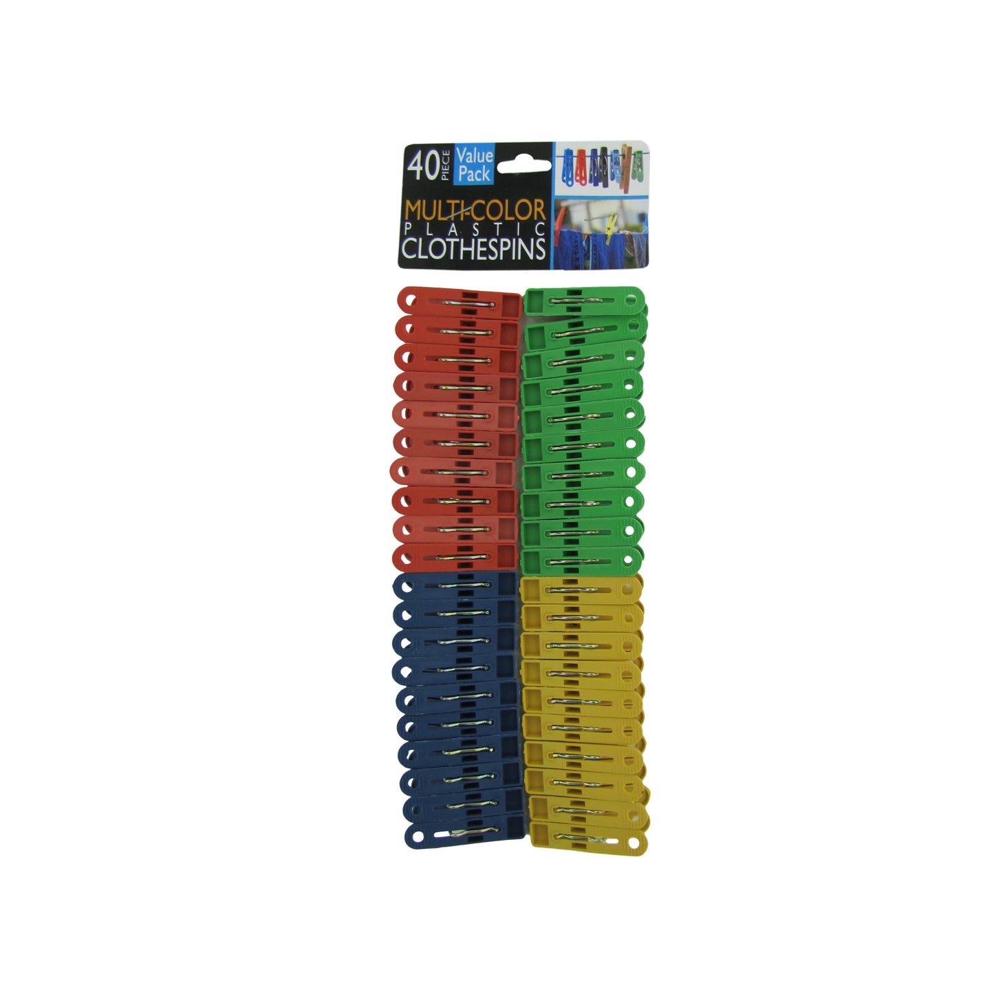 plastic clothespins - multi-colored -- 28 per box