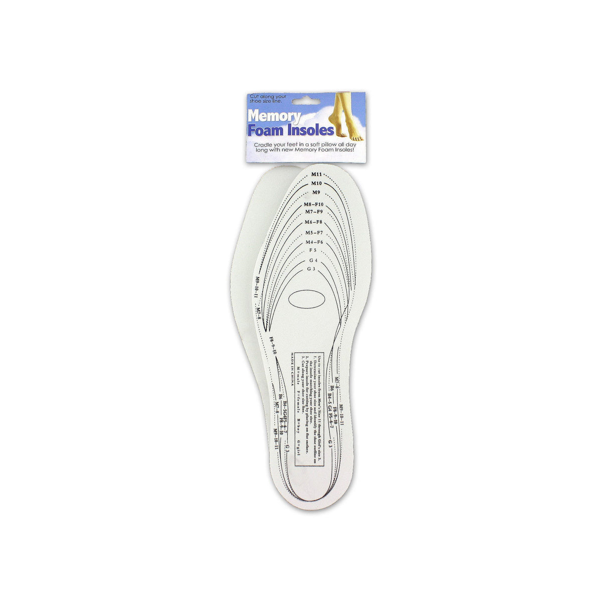 memory foam shoe insoles - bulk -- 24 per box