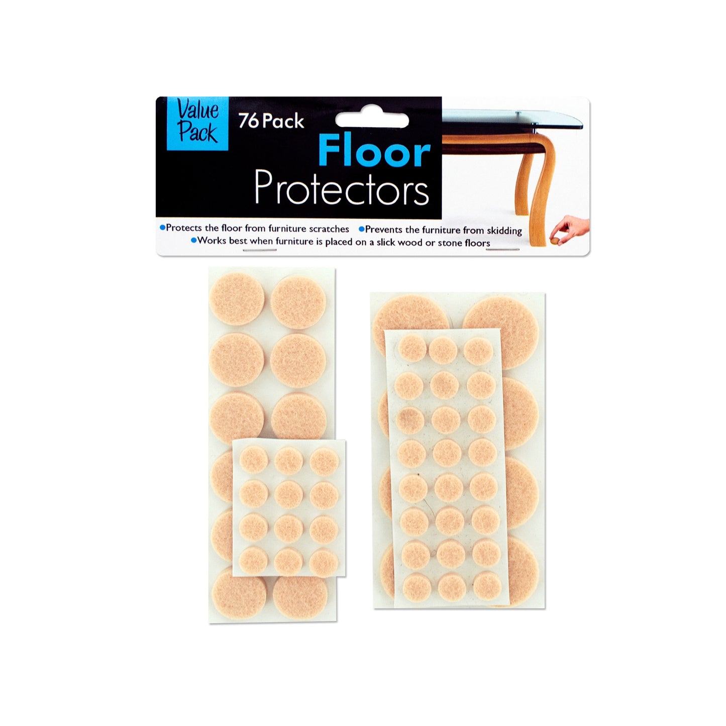self-adhesive floor protector pads - bulk -- 28 per box
