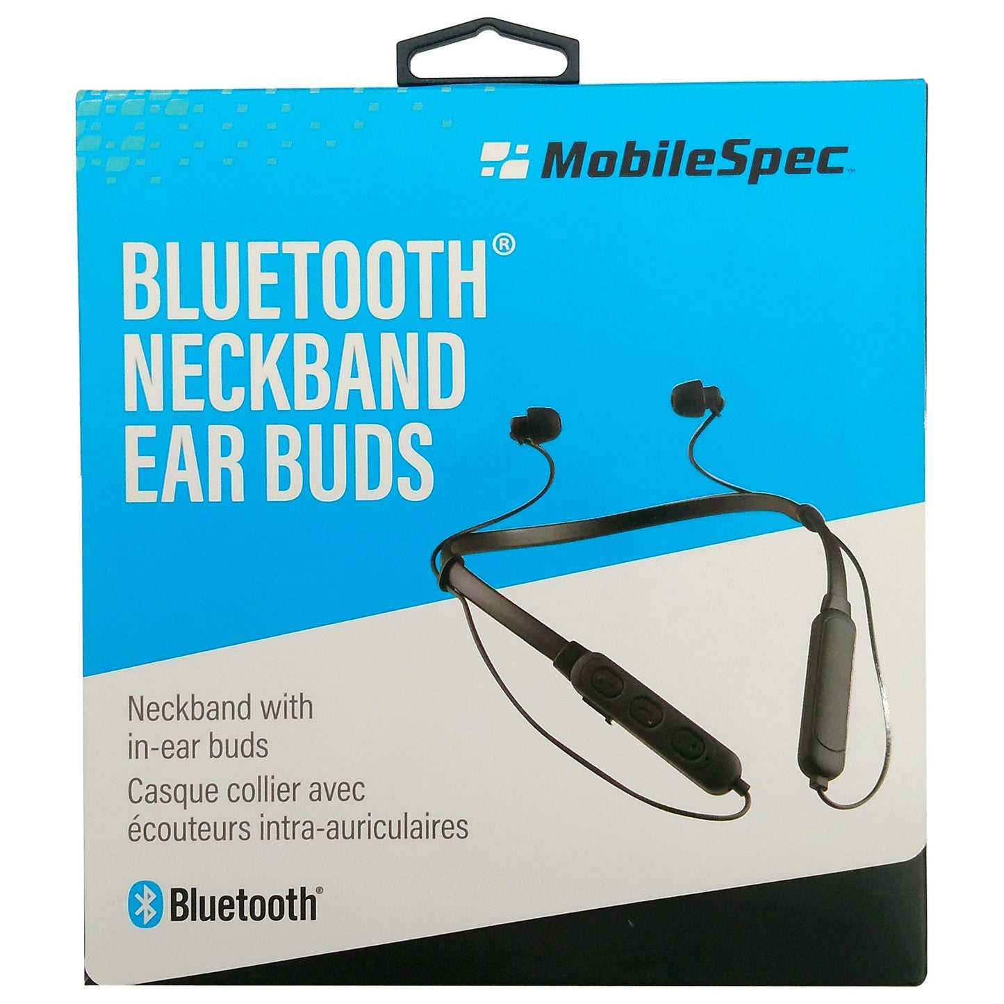 mobile spec bluetooth neckband earbuds in black -- 8 per box