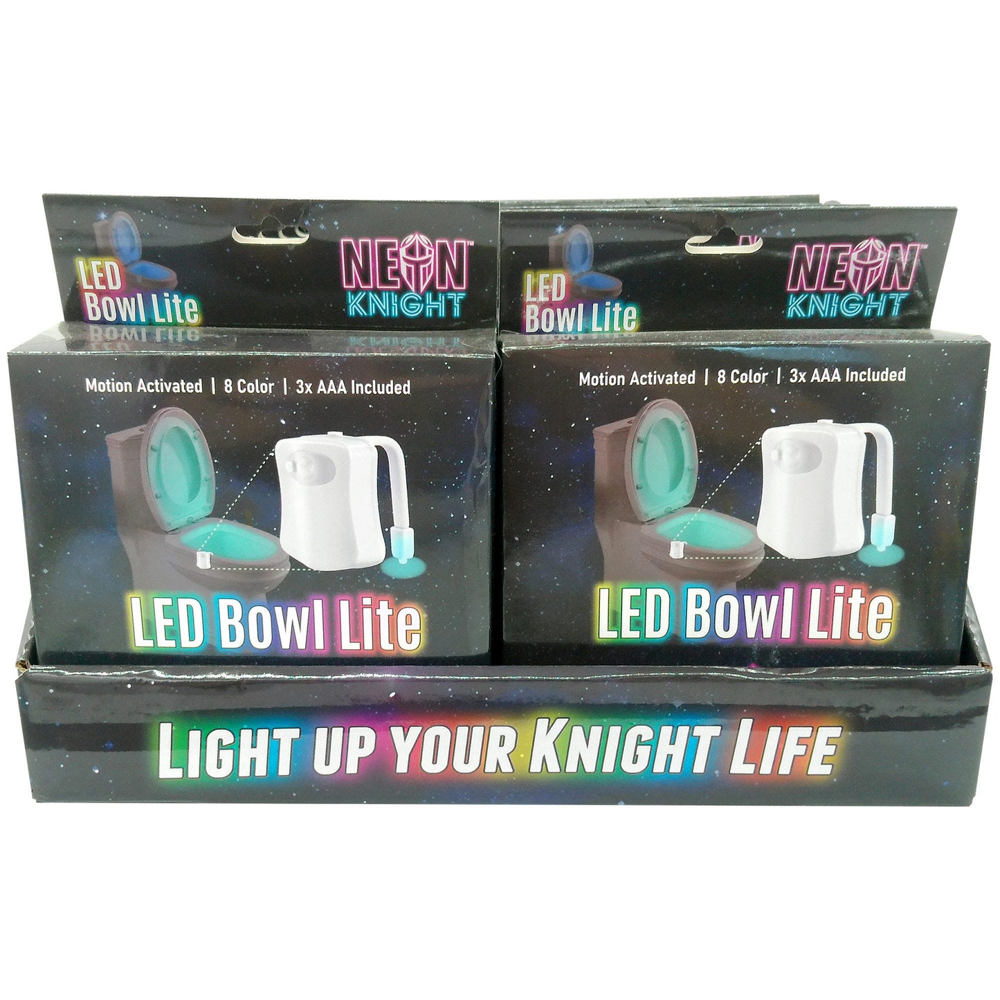 neon knight motion activated led toilet bowl light in pdq display -- 16 per box