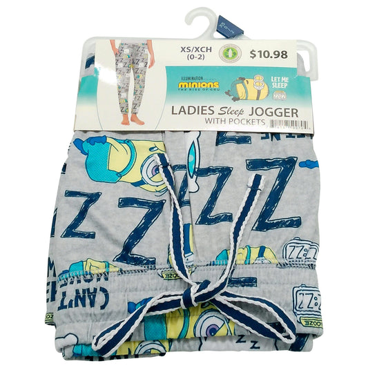 ladies minions 2 themed sleep joggers with pockets in extra small -- 12 per case