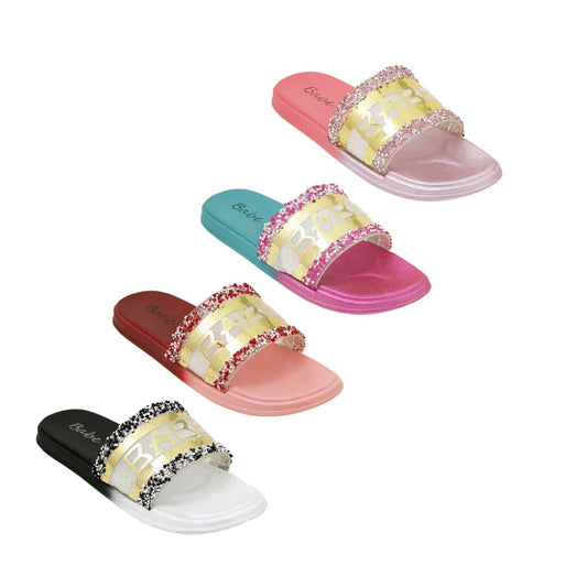 women s ombre babe slides in assorted colors sizes 6-10 -- 40 per case
