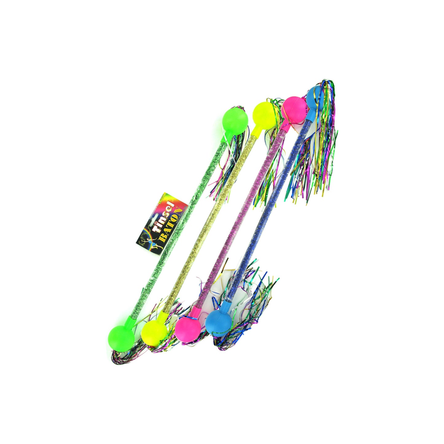 colorful tinsel baton -- 22 per box