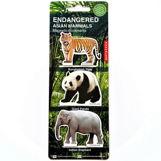 kikkerland endangered asian mammals bookmark -- 36 per box