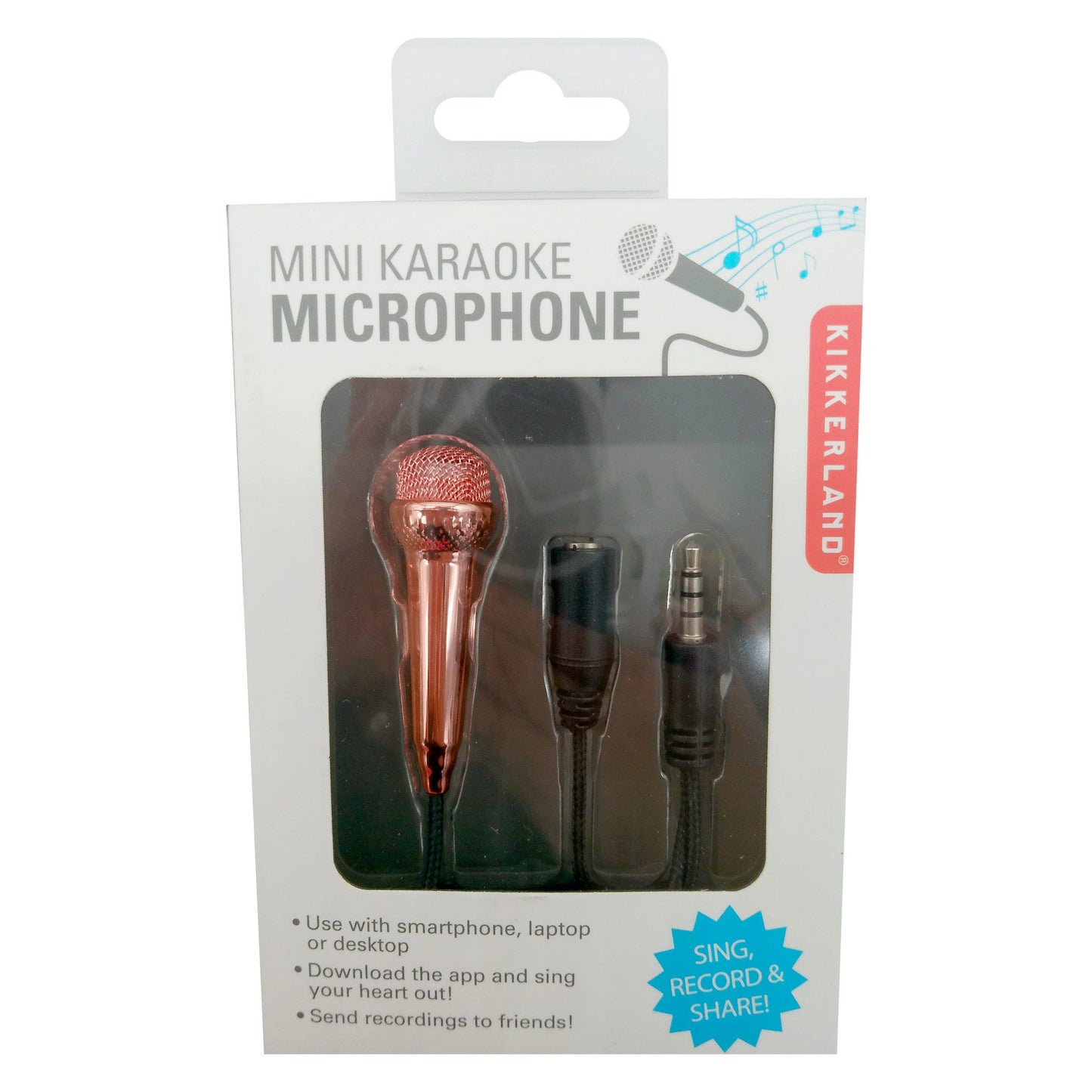 kikkerland mini karaoke microphone in rose gold -- 24 per box