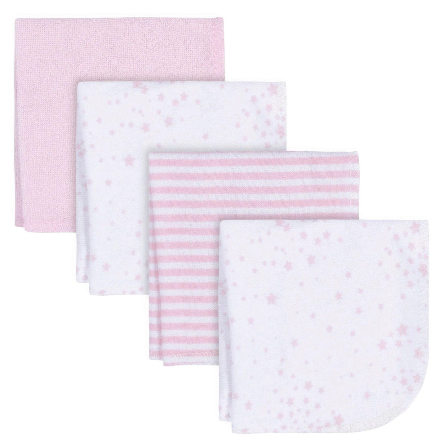 gerber childrenswear love your onesies branded 4 pack baby washcloths in pink -- 20 per case
