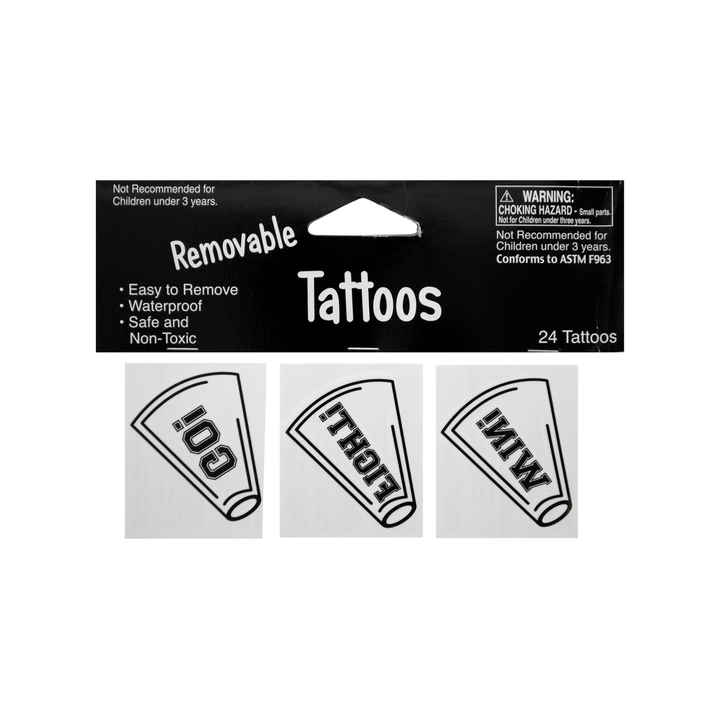 white cheer tattoos - bulk -- 86 per box