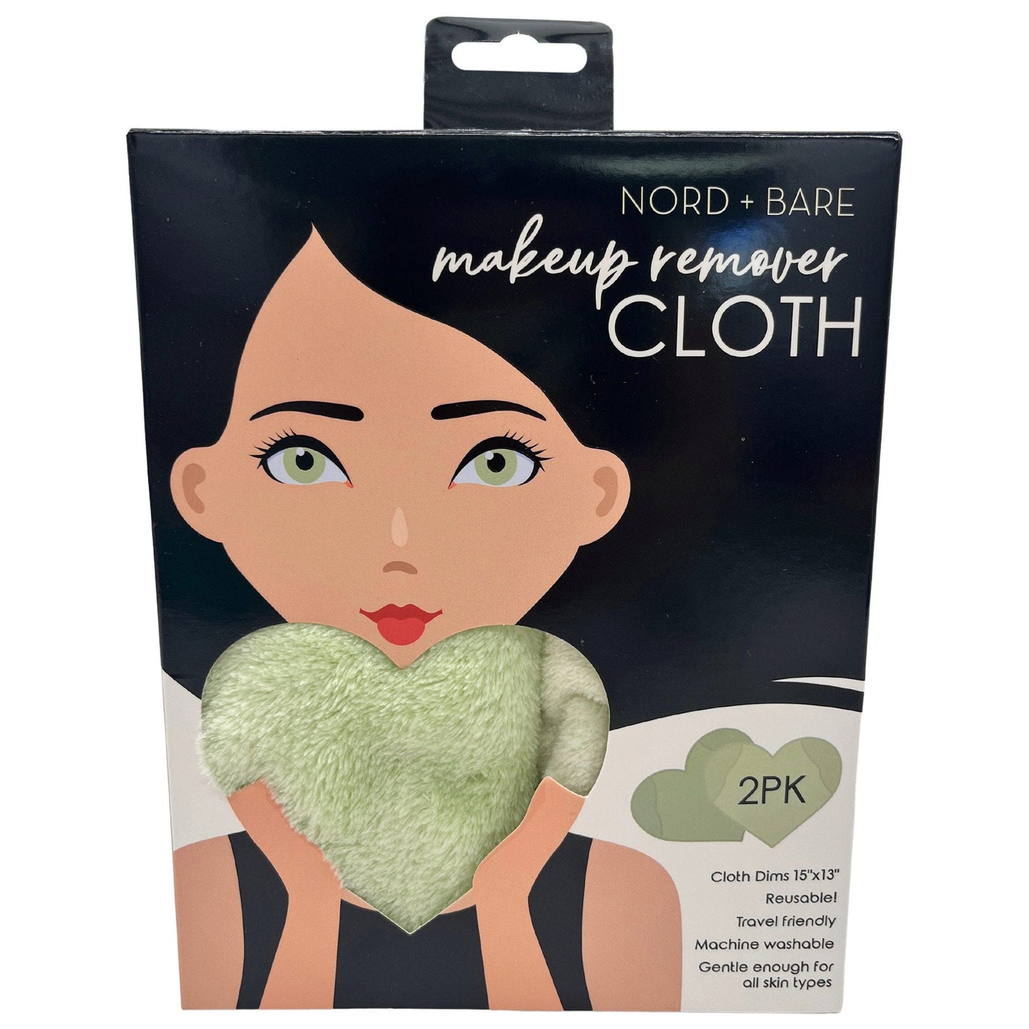 nord bare 2 pack 15 x 13 reusable makeup remover cloths in seacrest meadow mist -- 20 per box