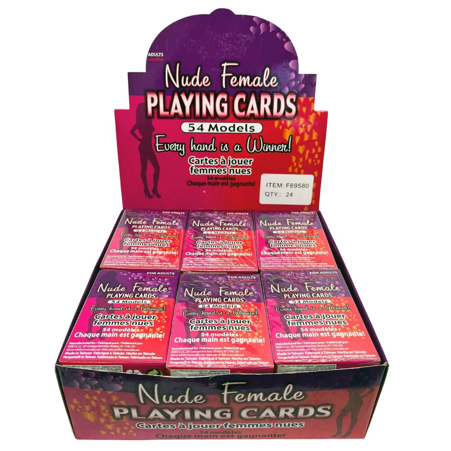 female nudie novelty playing cards -- 48 per box