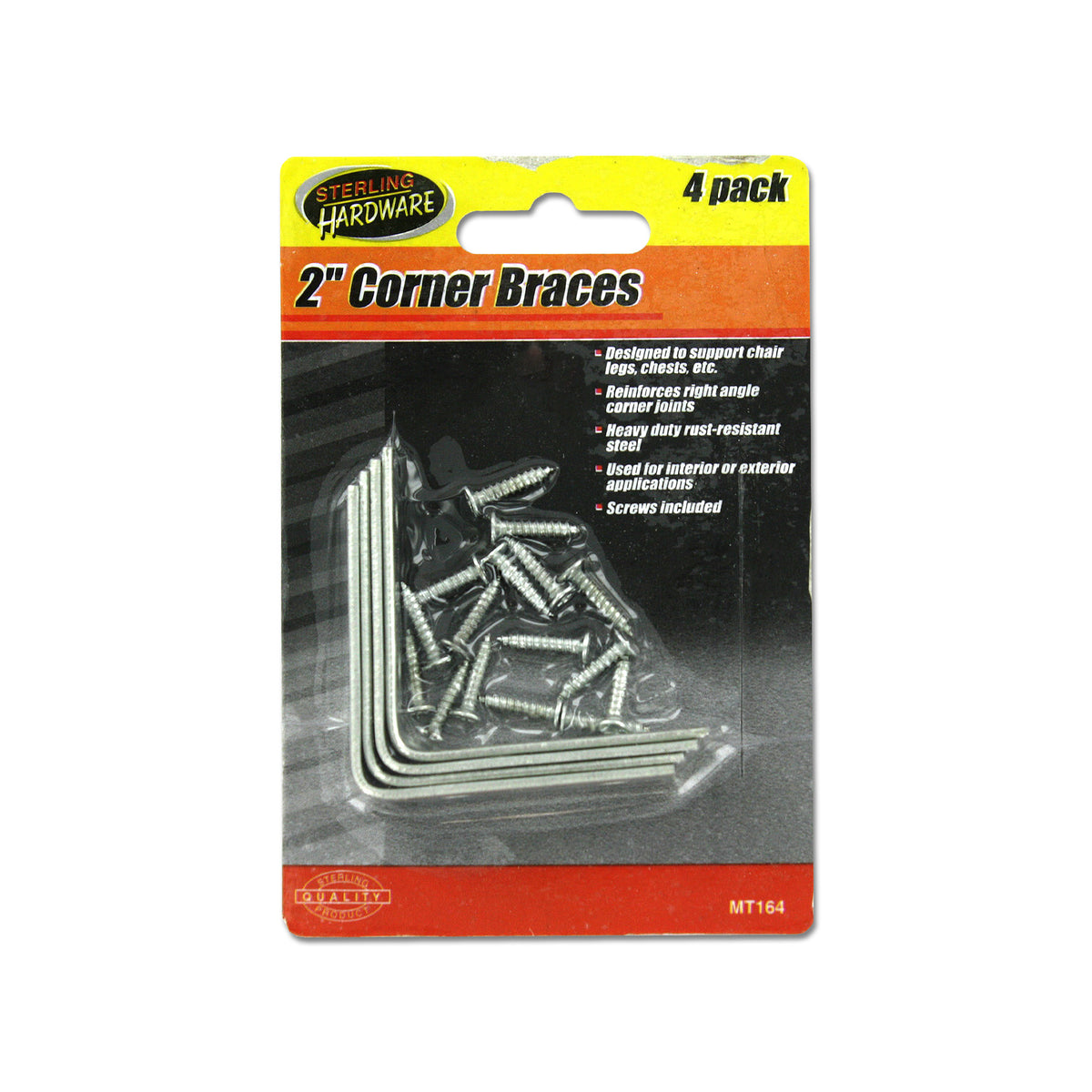 corner braces and mounting hardware - -- 32 per box