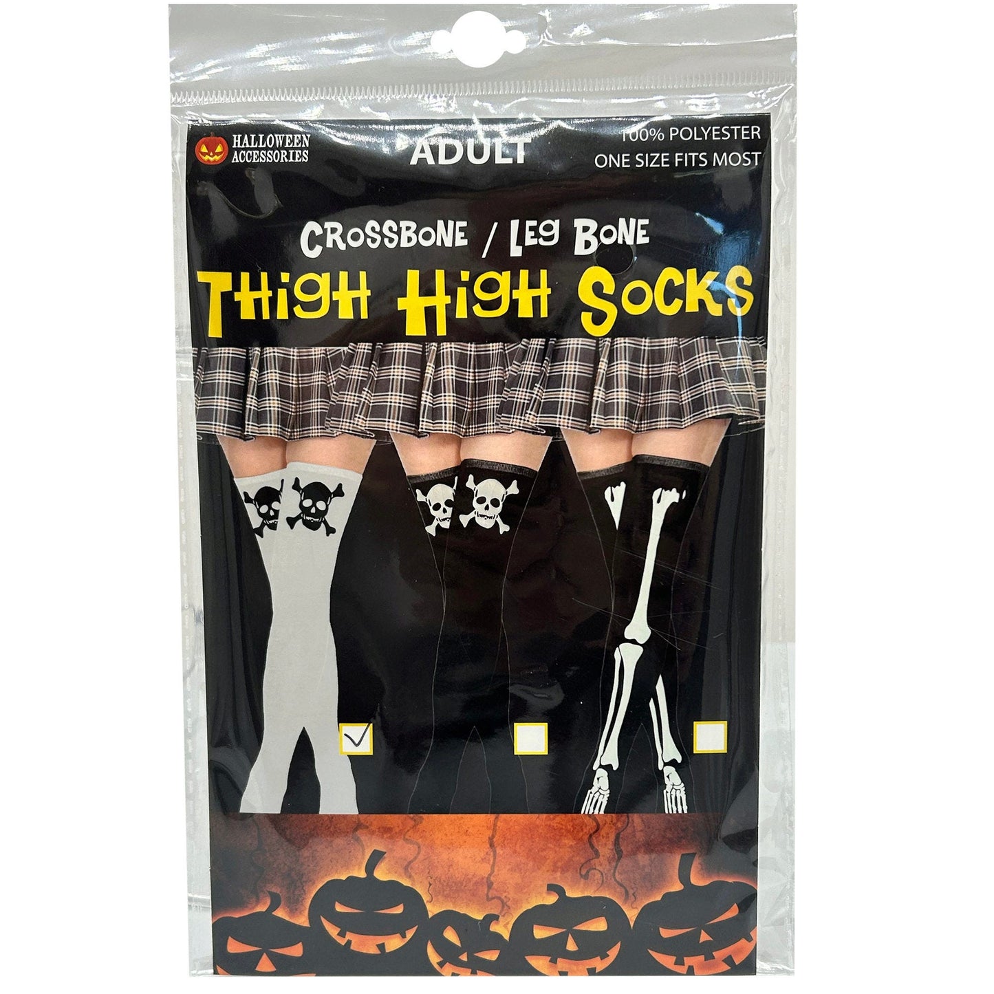 cross bone and leg bone thigh high socks assortment vr177 vr179 -- 24 per case