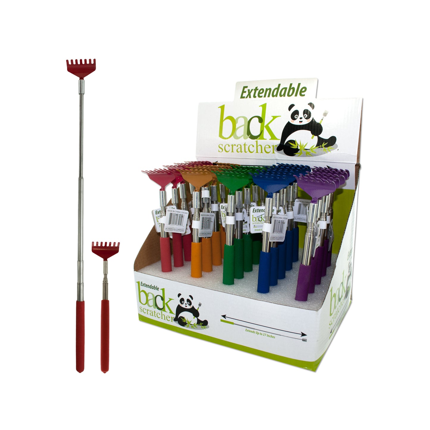 colorful back scratchers - zz countertop display - -- 25 per case