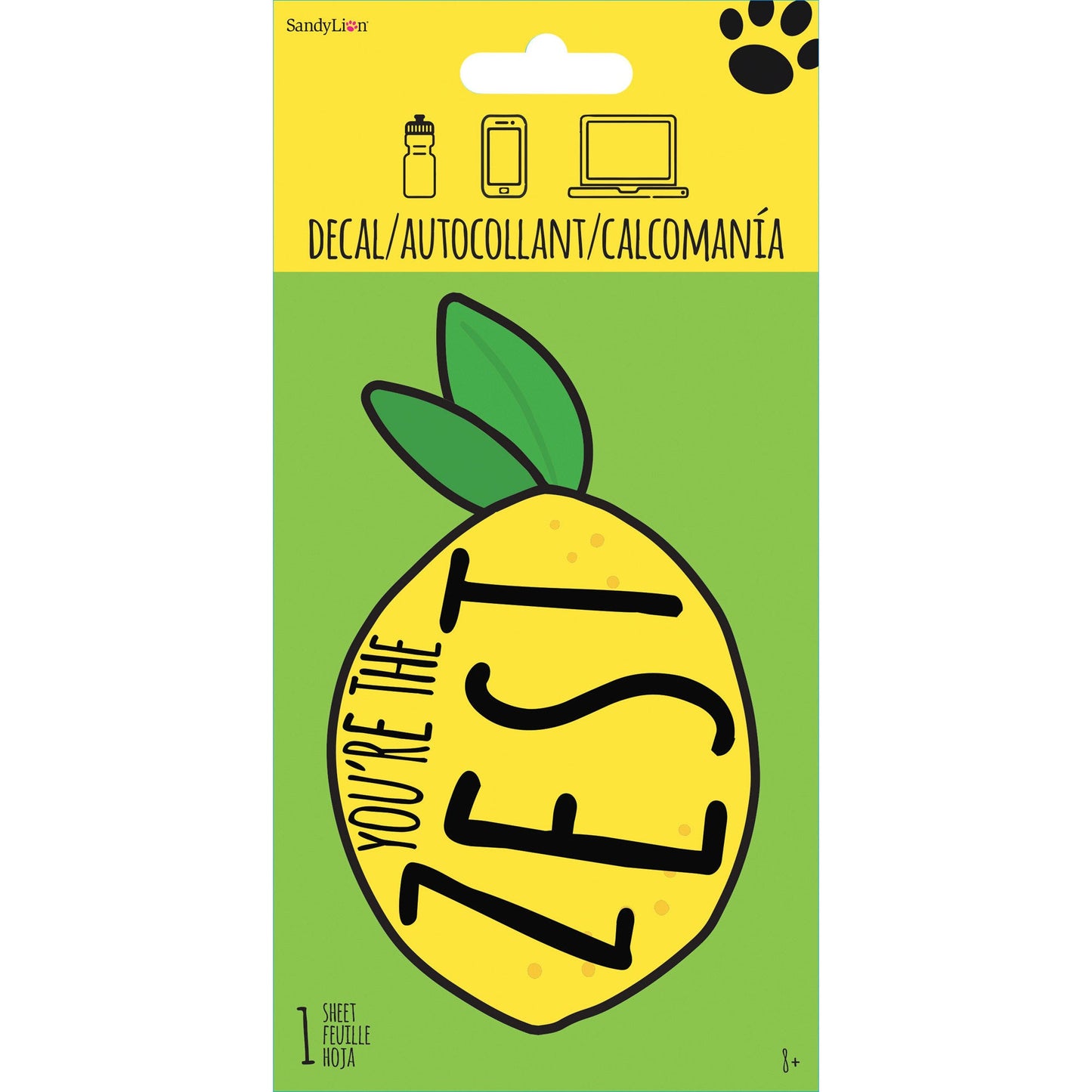 lemon zest 4x8 adhesive decal sticker -- 48 per box