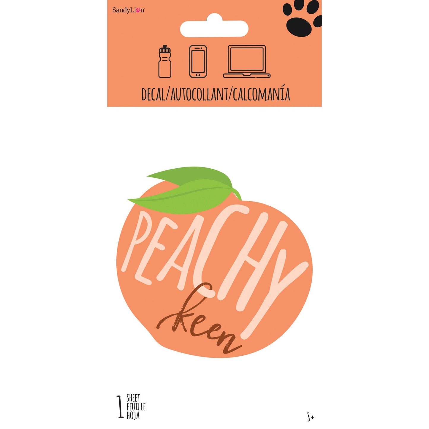 peachy 4x8 adhesive decal sticker -- 48 per box