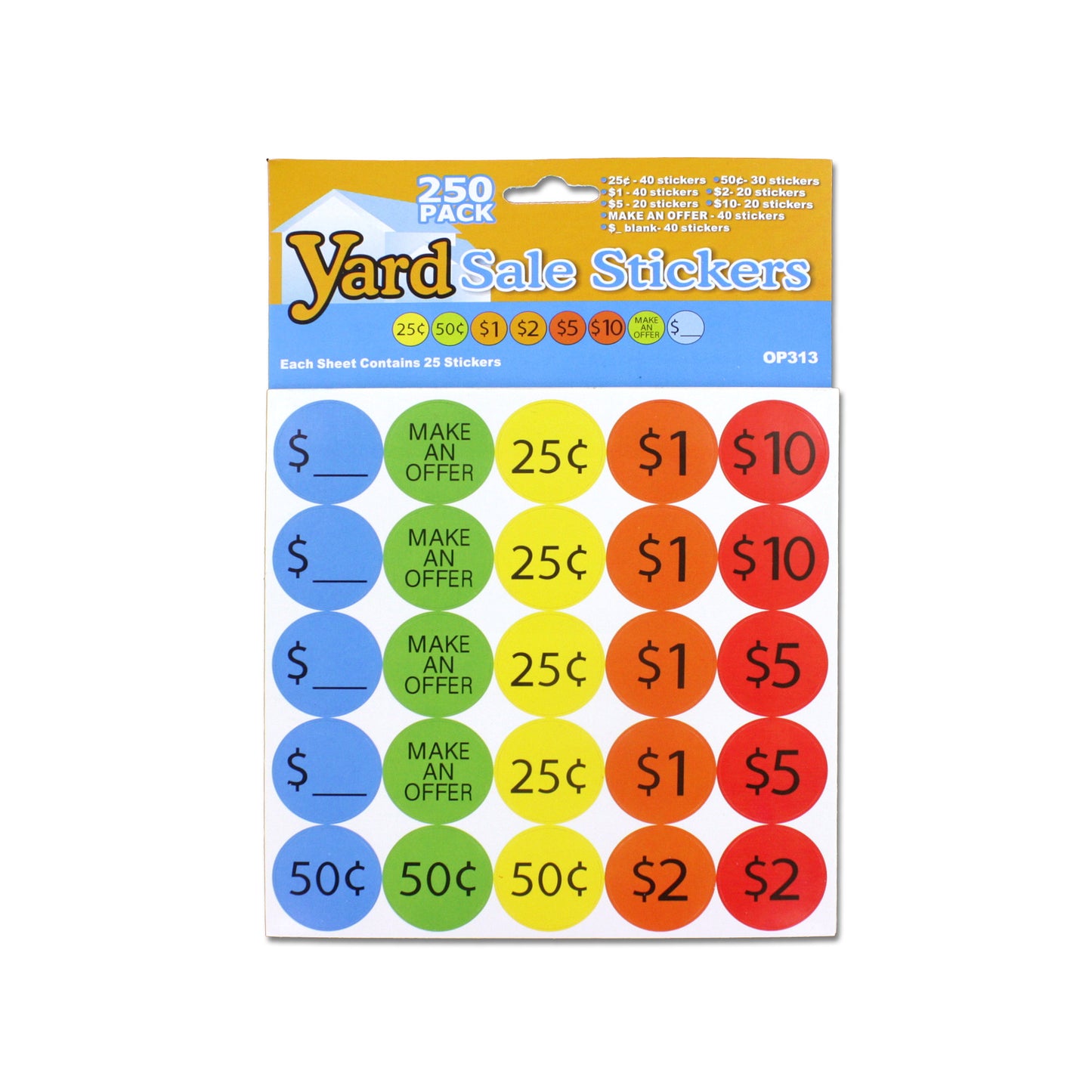 yard sale pricing stickers - -- 29 per box