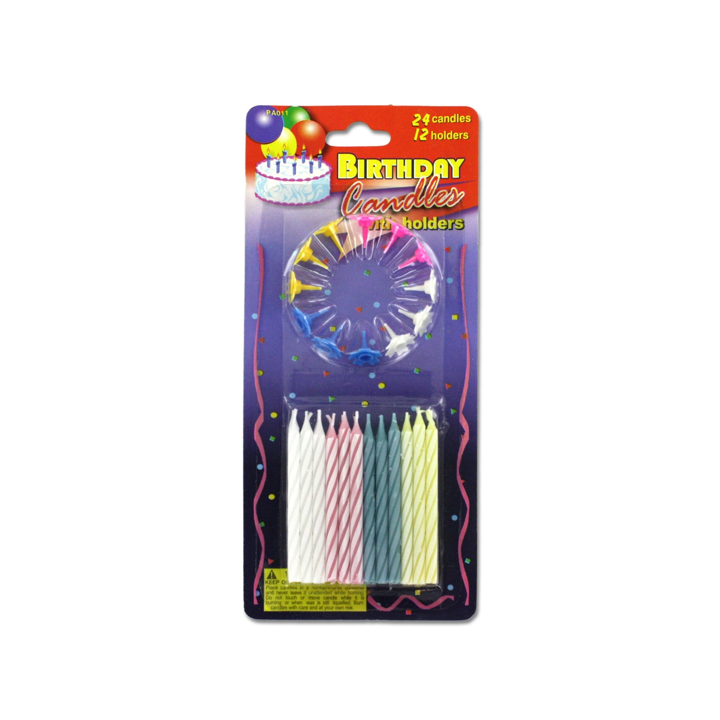 birthday candles with decorative holders -- 51 per box