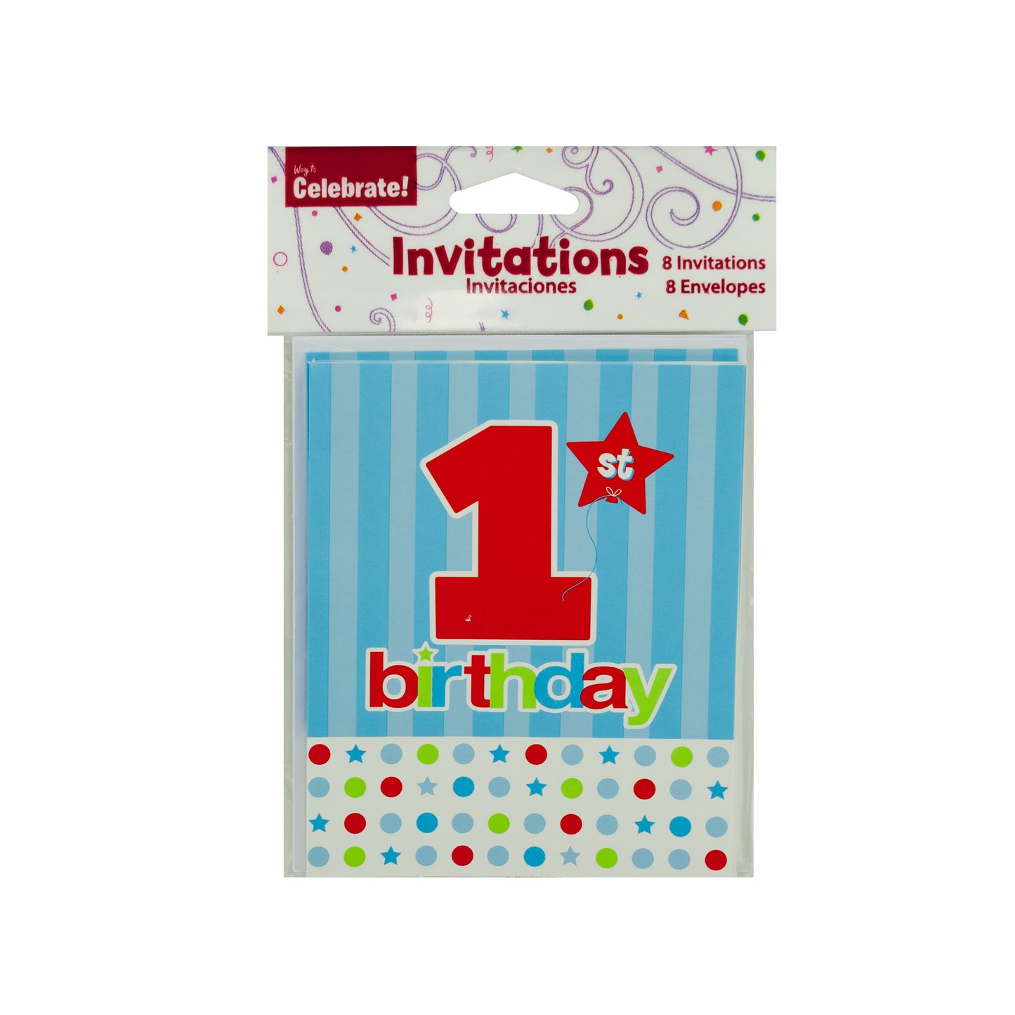1st birthday invitations - party supplies - bulk -- 48 per case