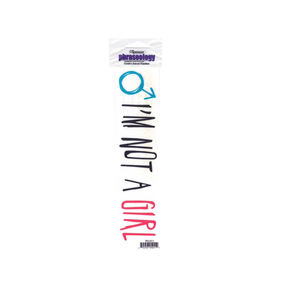 i'm not a girl creative rub-on transfers -- 208 per box