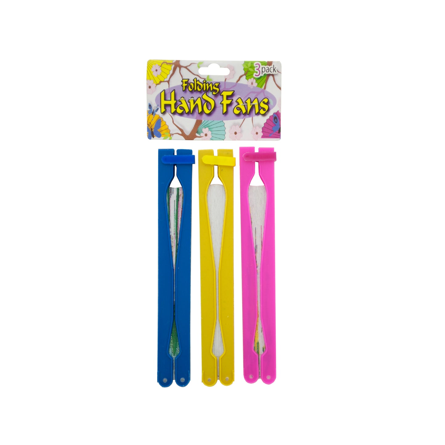 bulk folding hand fans - set of 6 -- 30 per box
