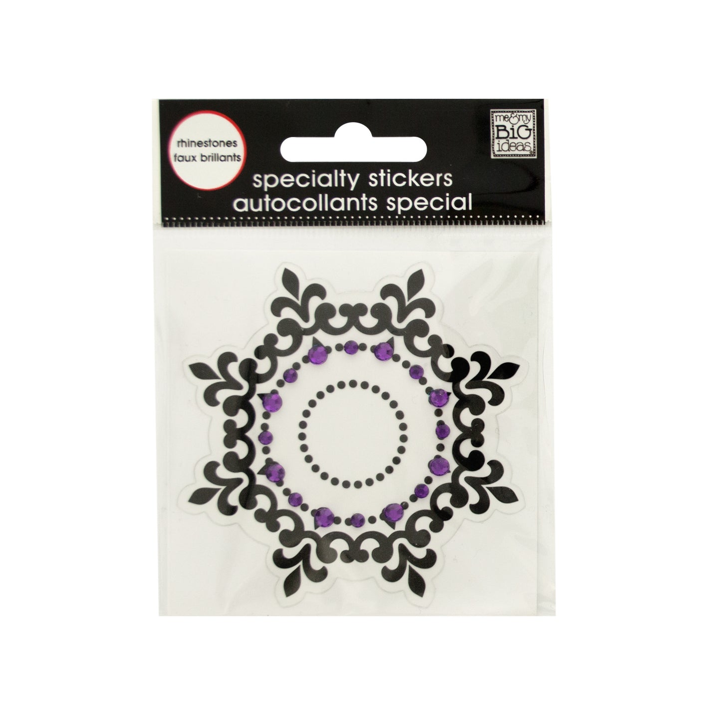 black icon rhinestone specialty sticker -- 100 per box