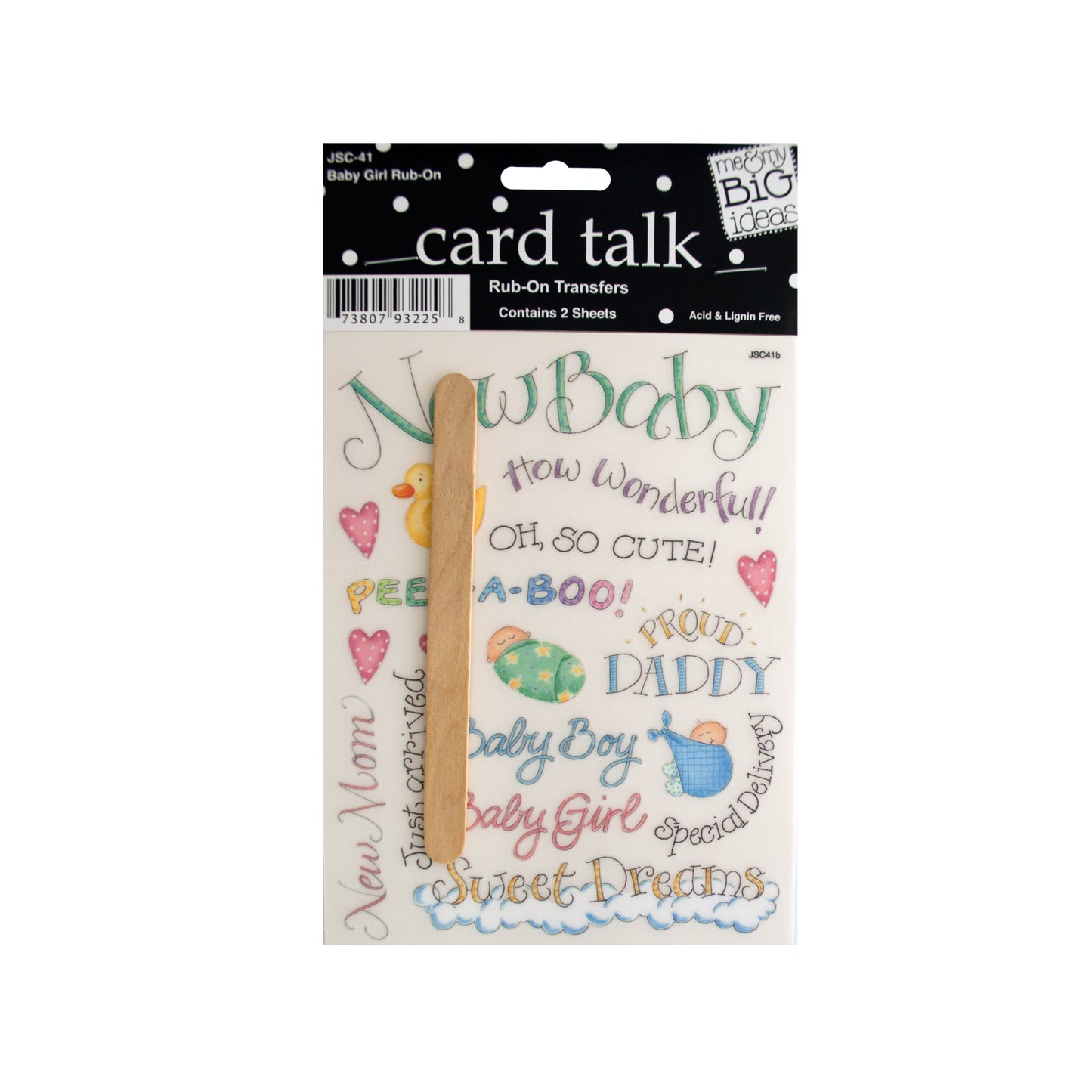 baby girl rub-on transfers - -- 86 per box