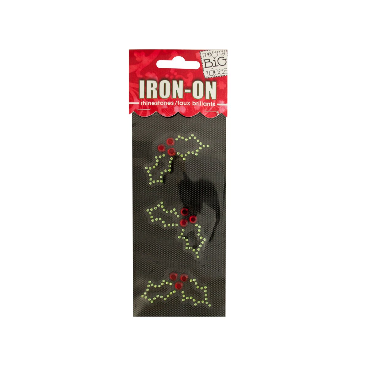 holly rhinestone iron-on transfers -- 100 per box