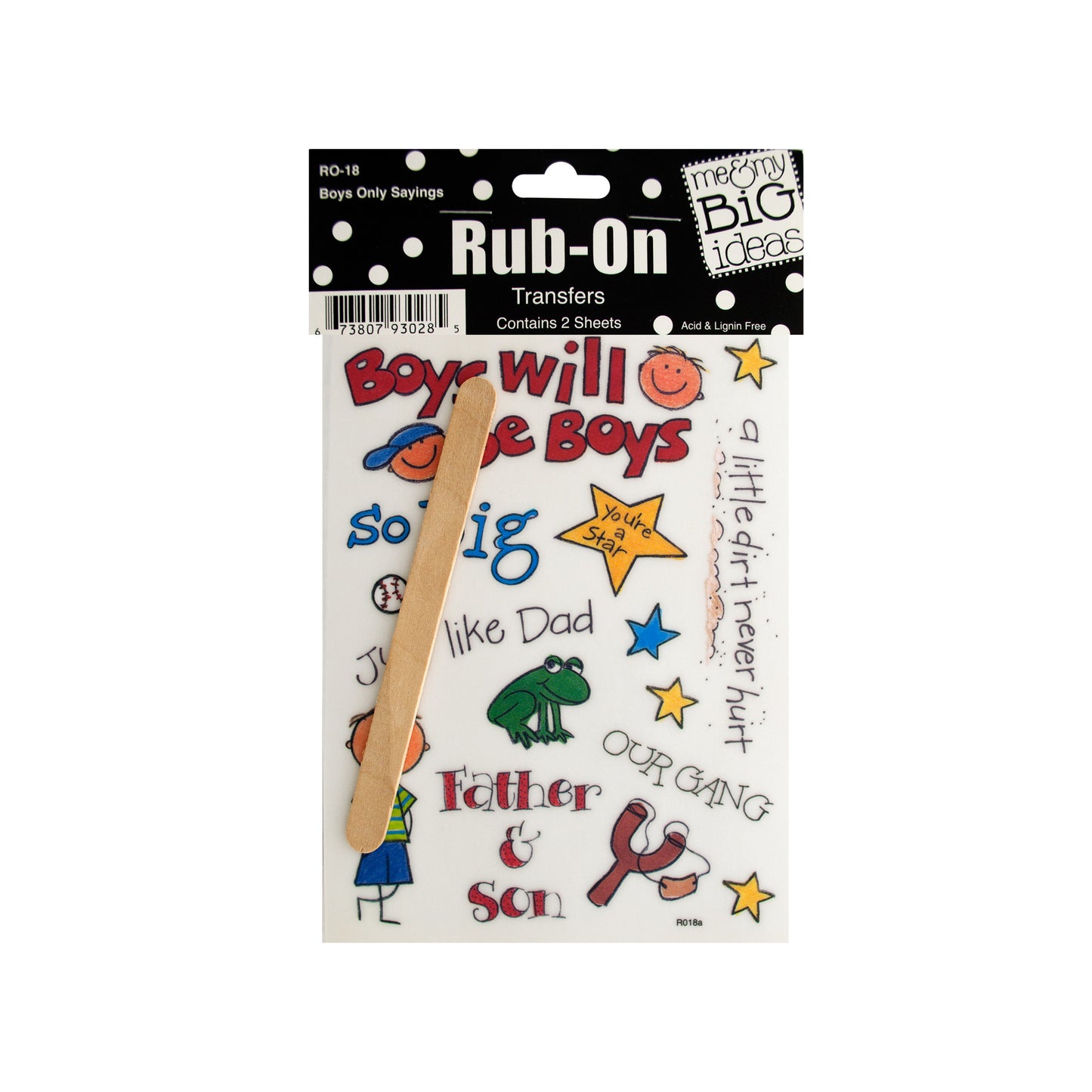 boys only sayings rub-on transfers -- 86 per box