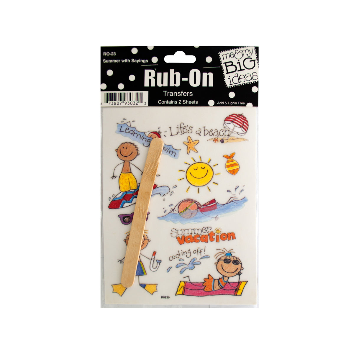 summer with sayings rub-on transfers -- 86 per box