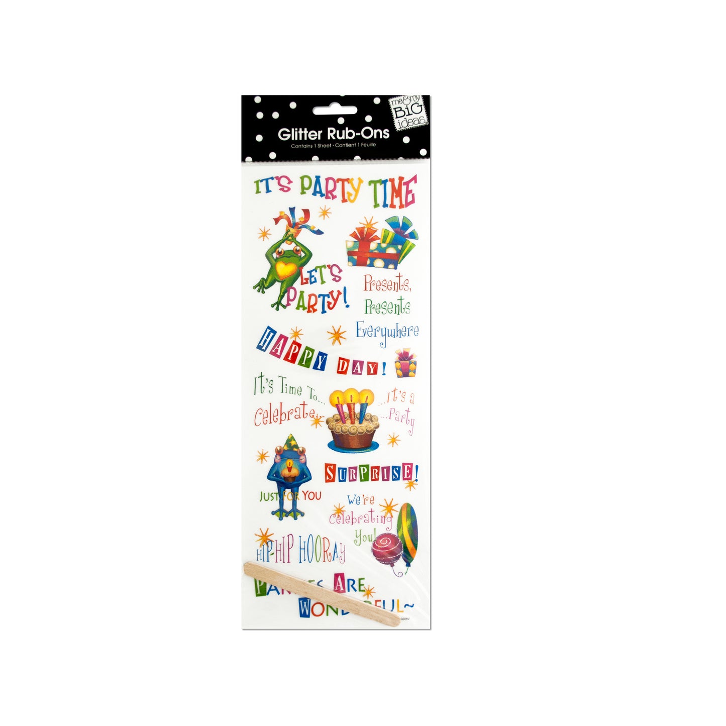 birthday glitter rub-ons - -- 86 per box