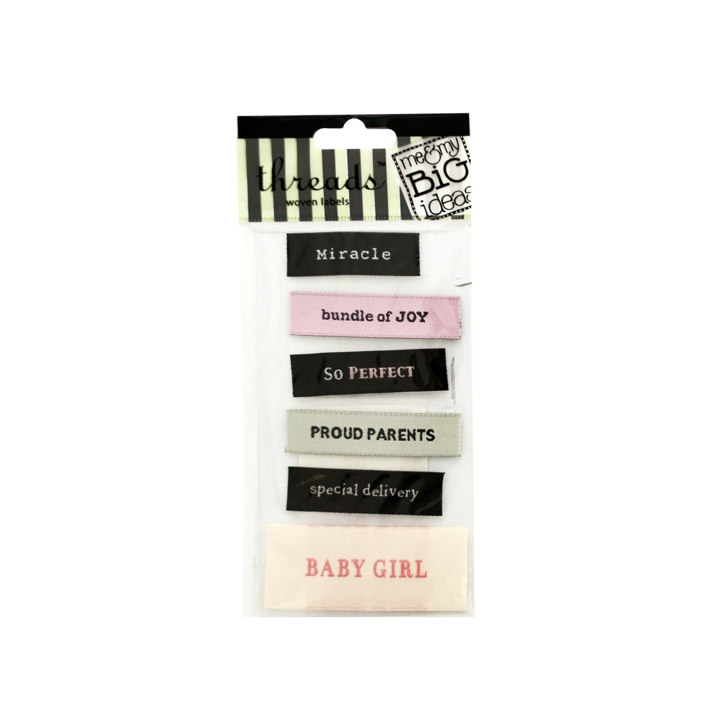 baby girl woven labels - -- 100 per box