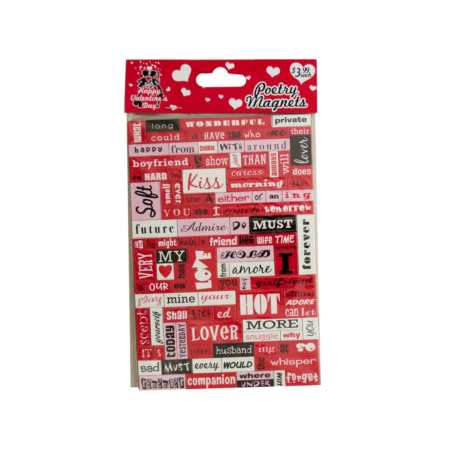 valentine's day poetry conversation magnets - bulk -- 71 per box