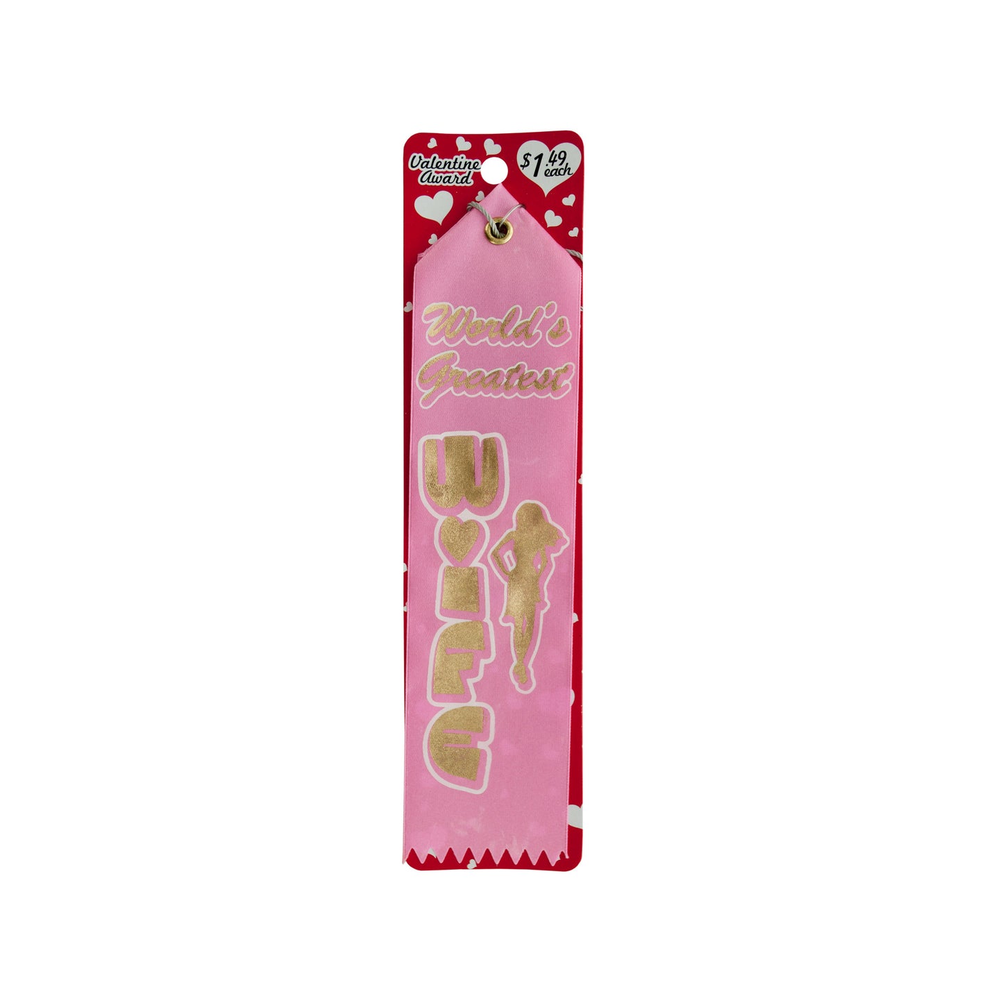 valentine award ribbon - bulk -- 216 per case