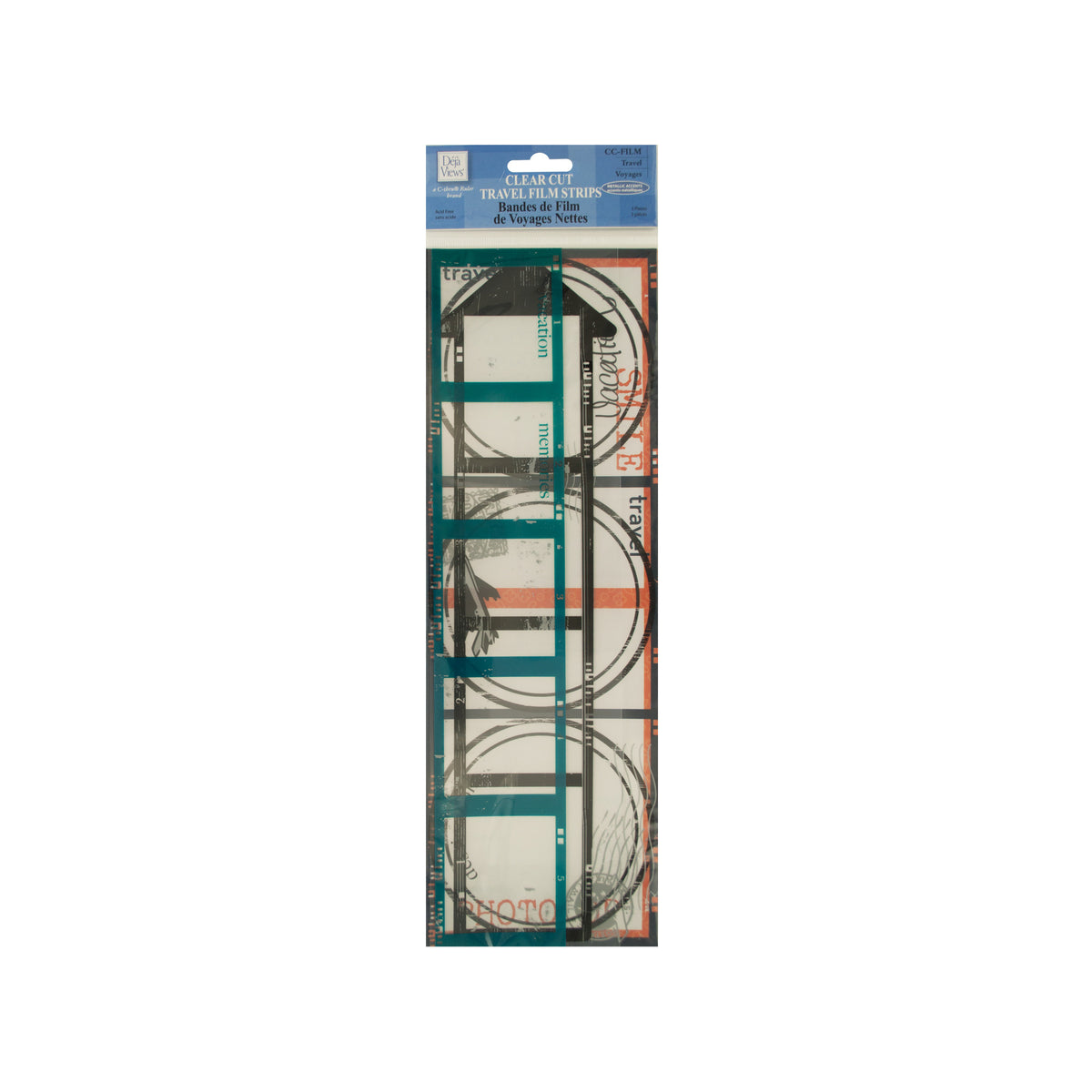 clear cut travel film strips with metallic accents -- 100 per box