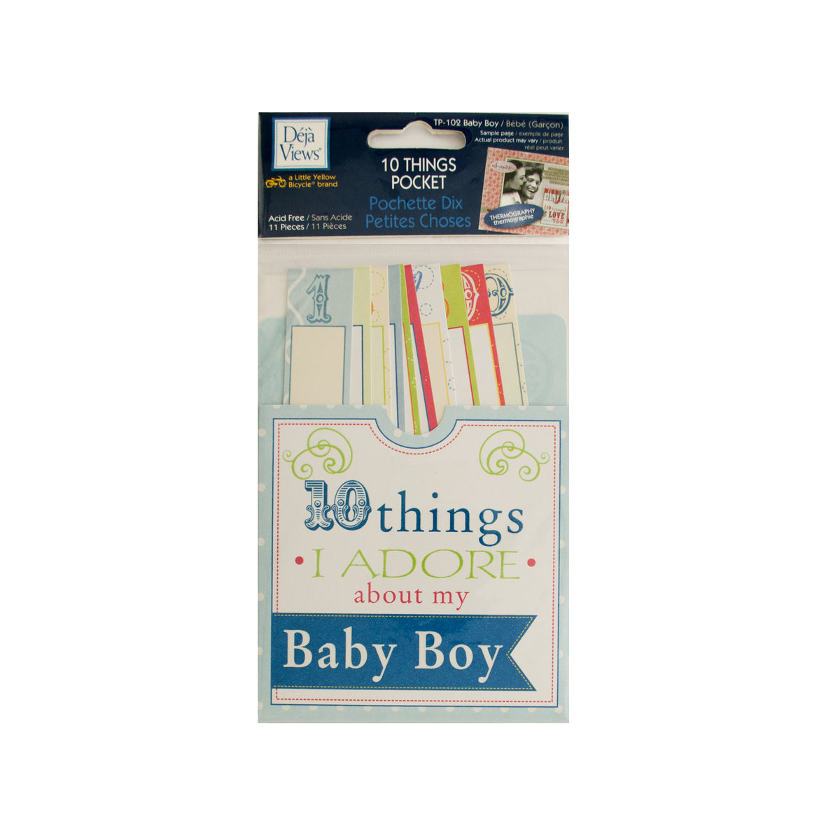 10 things i adore about my baby boy journaling pocket - -- 86 per box