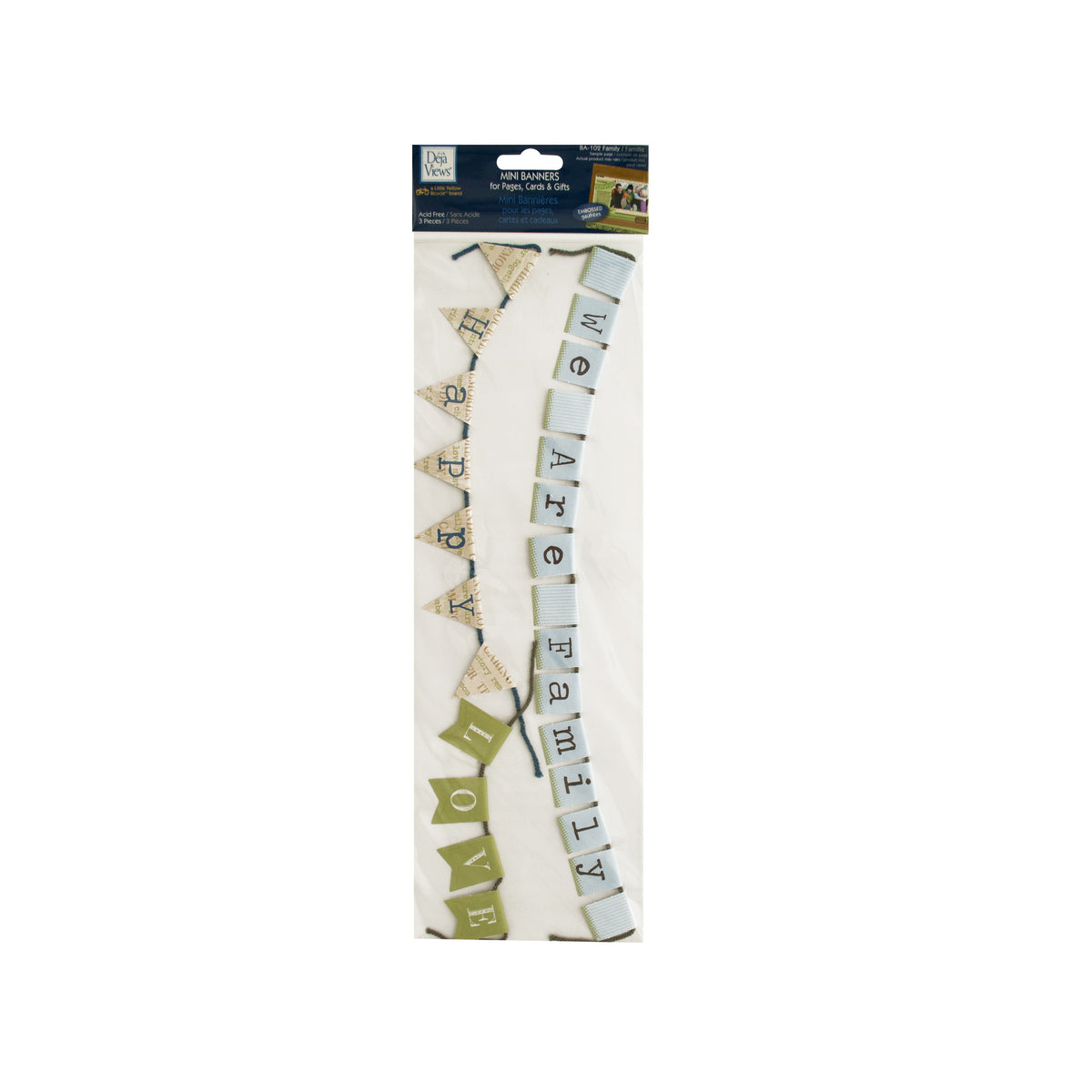 family mini banners - embossed accents -- 125 per box