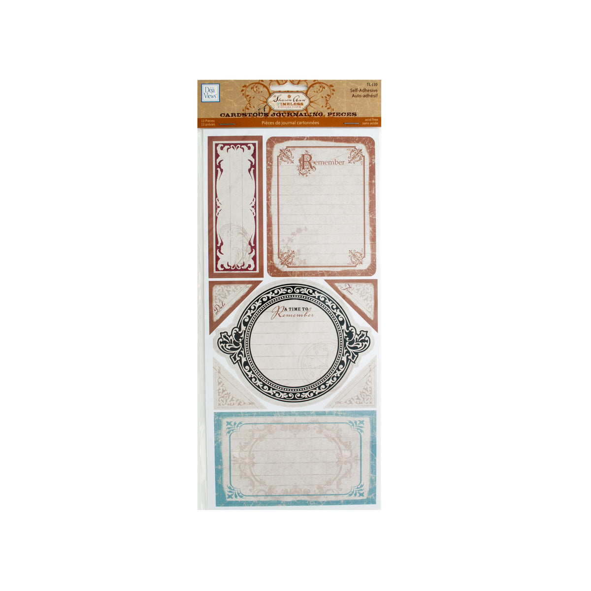 timeless self-adhesive cardstock journaling pieces -- 64 per box