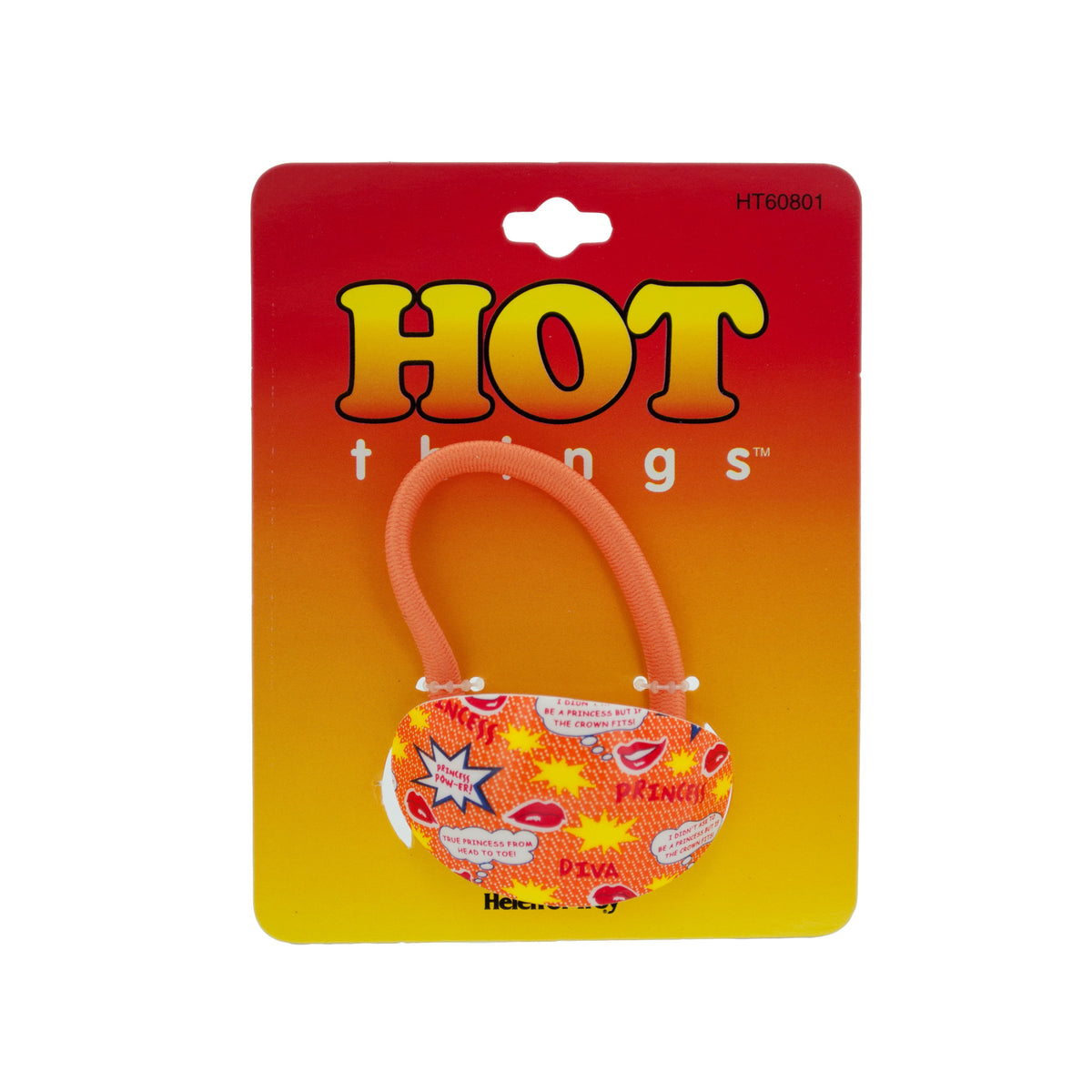 peach princess comic book art ponytail holders -- 60 per case