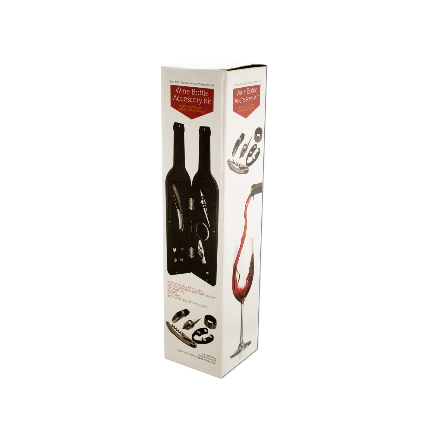 wine bottle accessory kit - bottle- shaped case -- 3 per box
