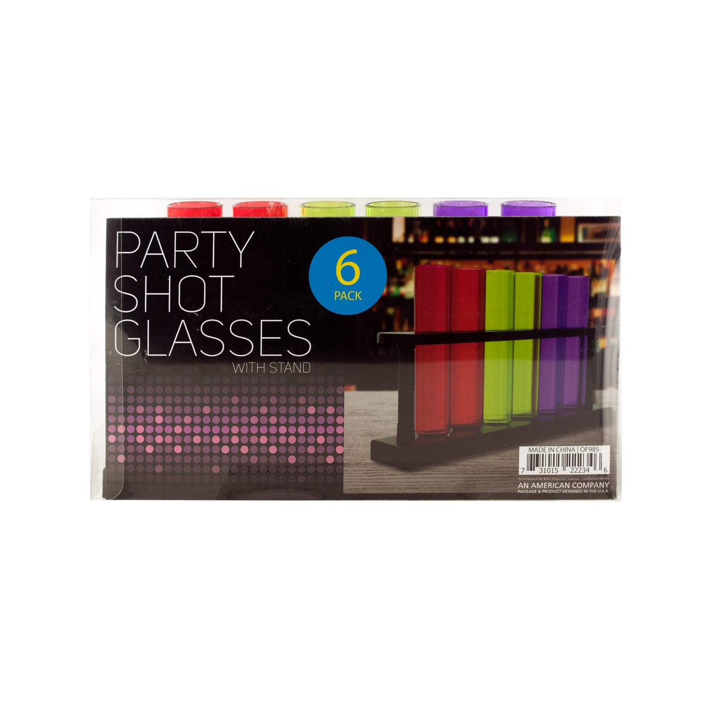 test tube shot glasses with stand -- 11 per box