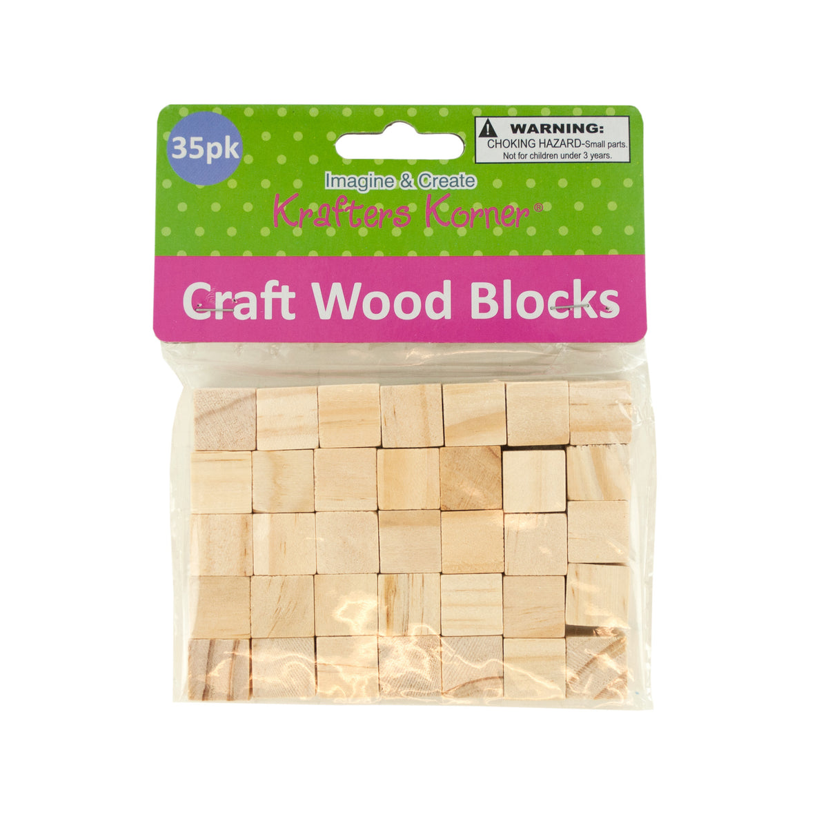 natural wooden craft blocks -- 33 per box