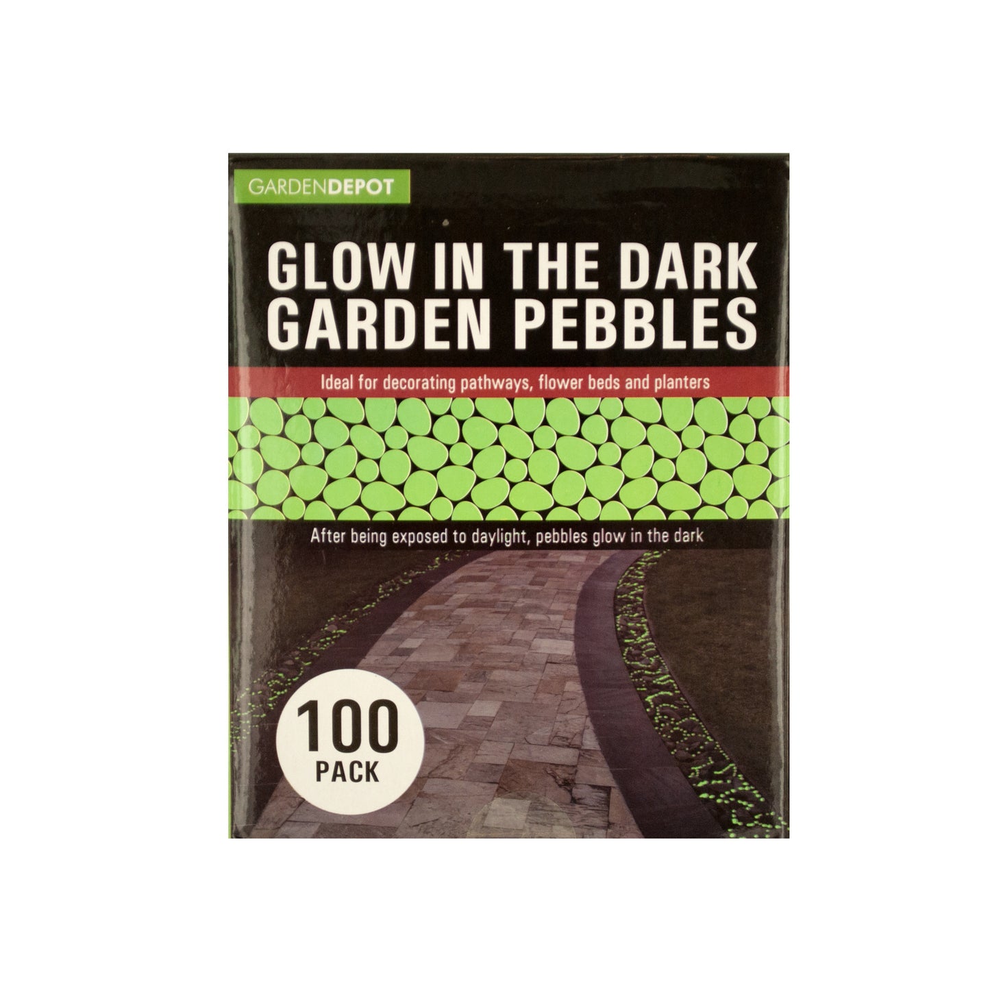 glow in the dark garden pebbles -- 7 per box