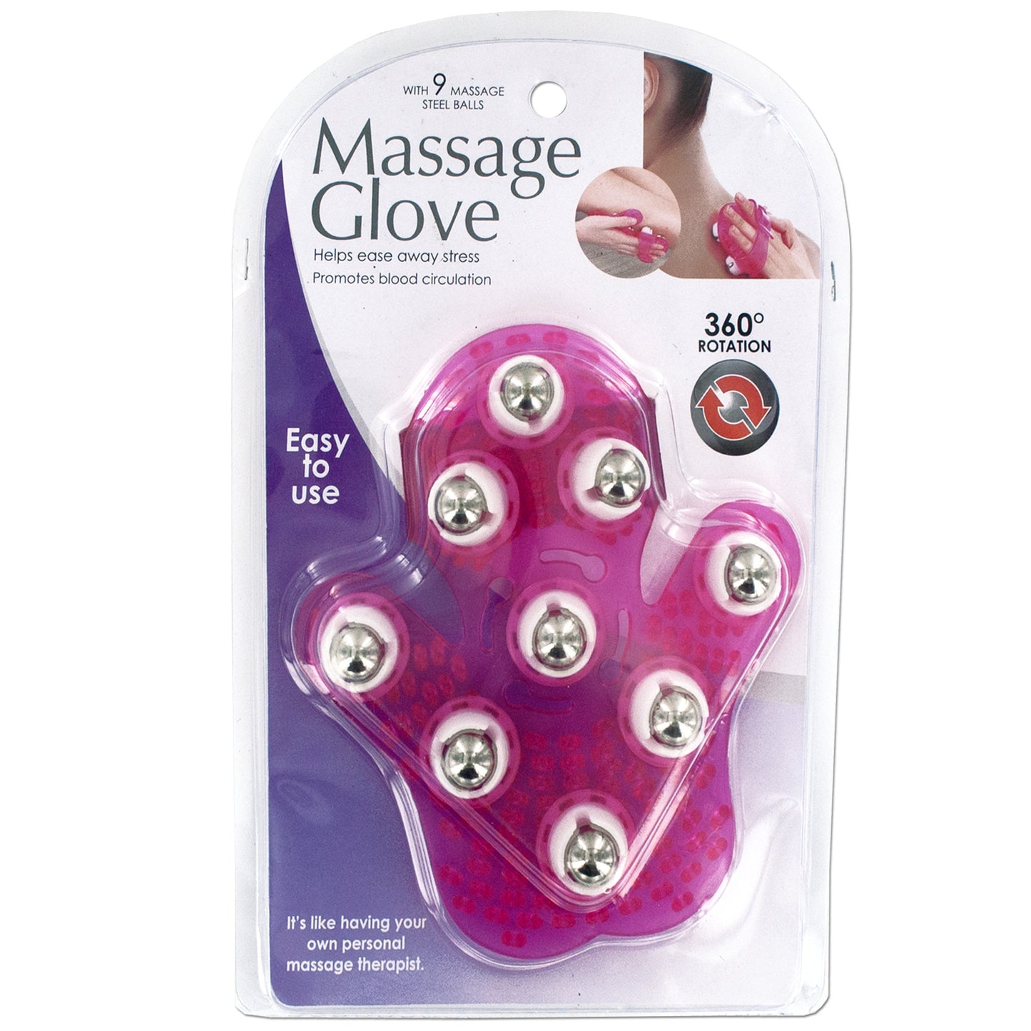 massage gloves with rotating steel balls - -- 7 per box
