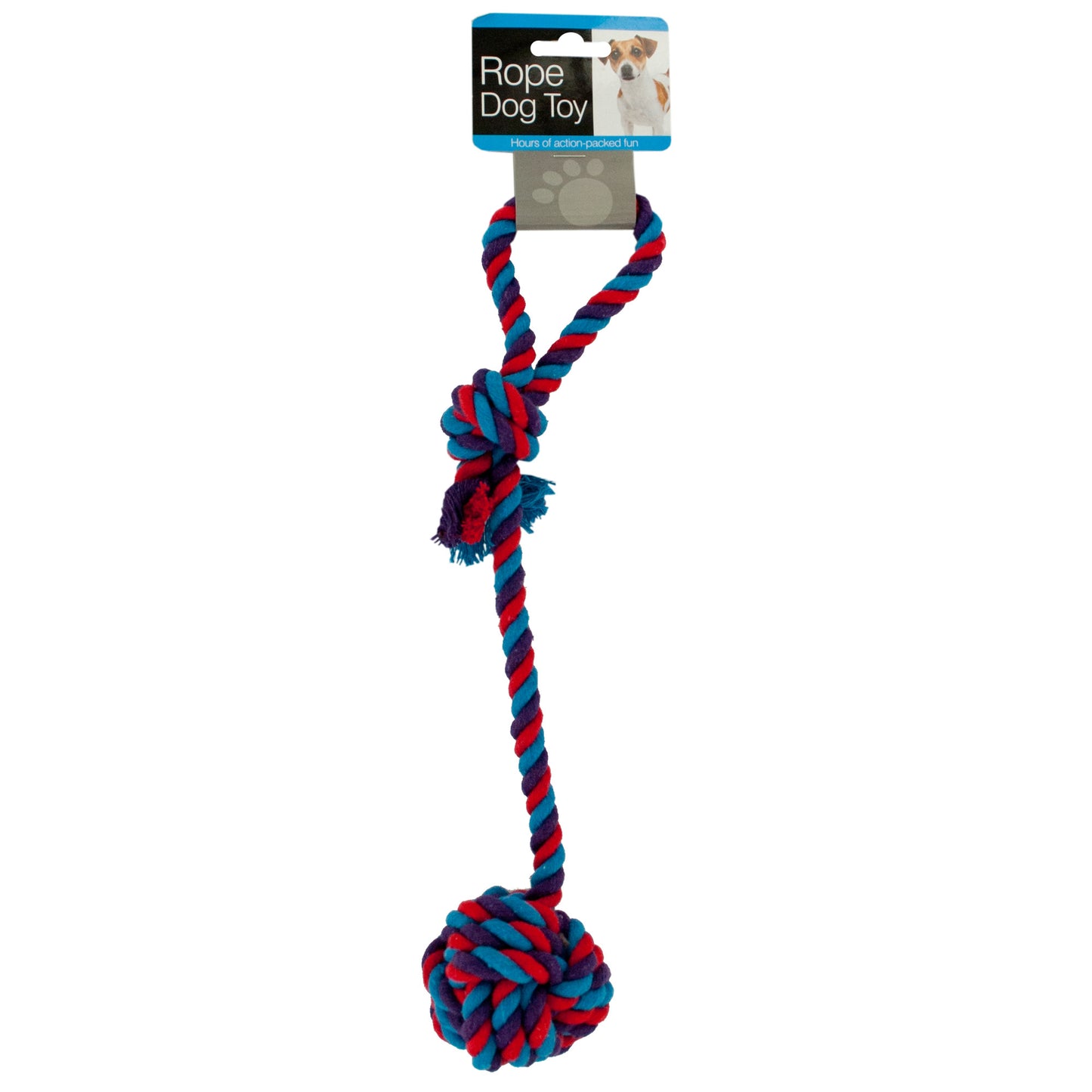 dog rope toys with knotted ball - bulk -- 25 per box