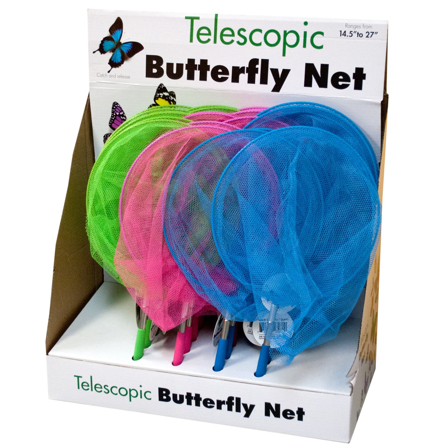 telescopic butterfly nets - countertop display -- 18 per box