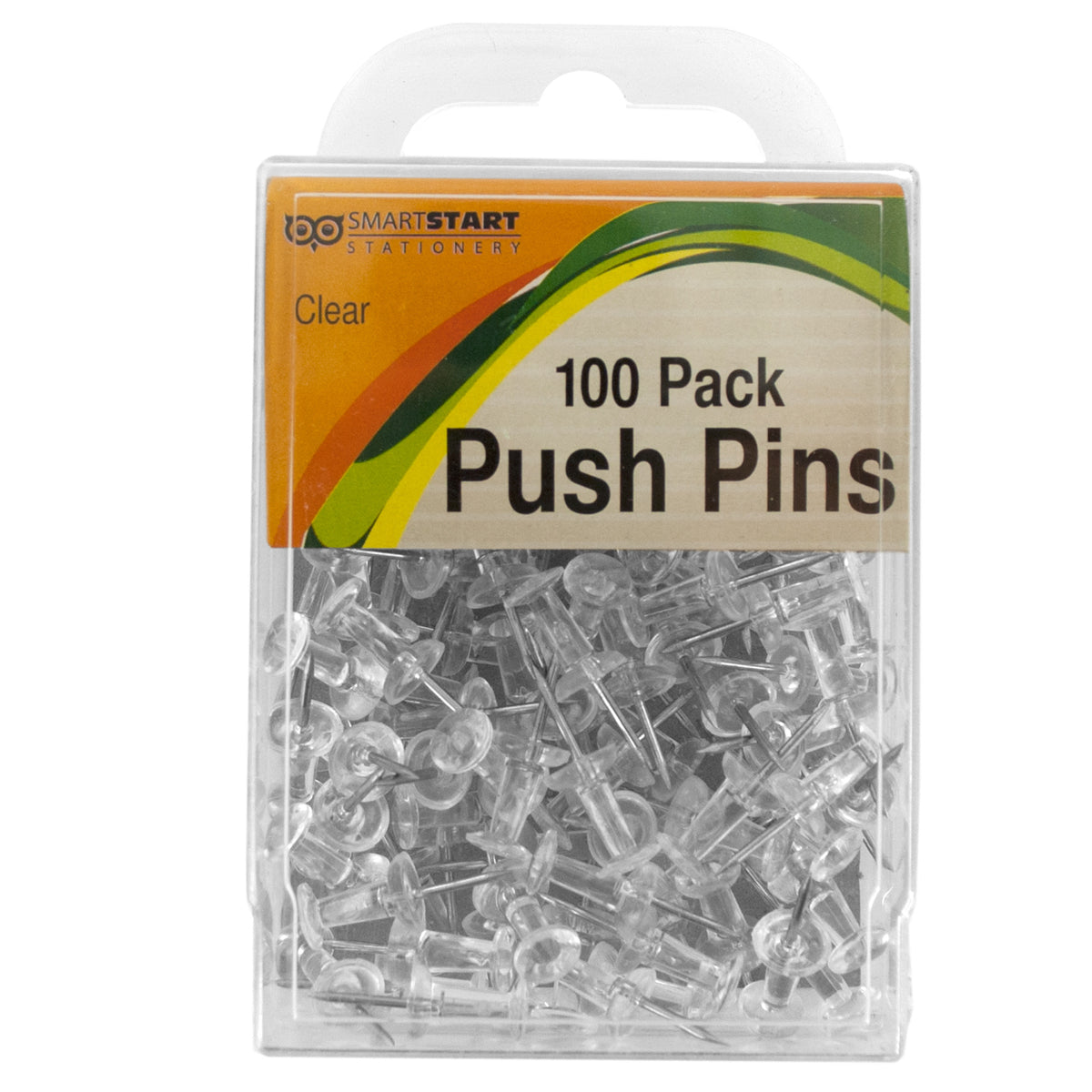 clear push pins - -- 33 per box