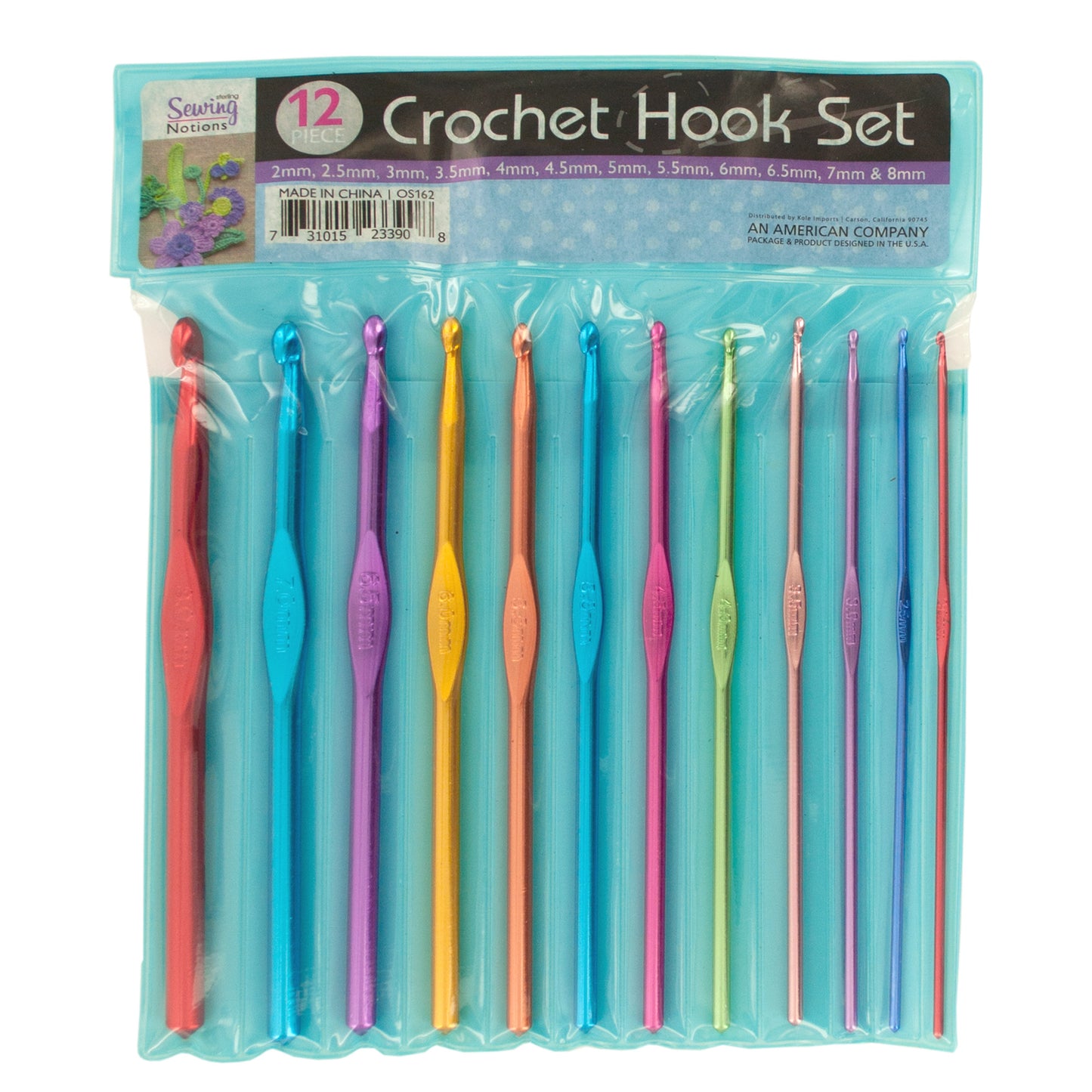 aluminum crochet hook set - -- 7 per box