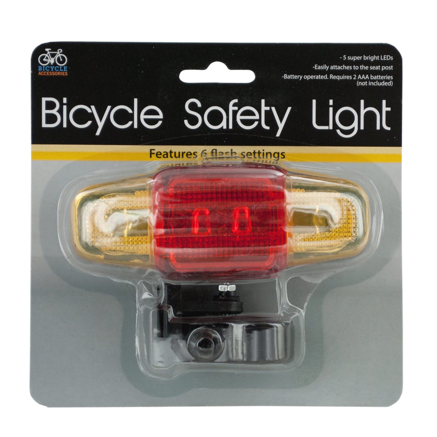 flashing led bicycle safety light - bulk -- 15 per box
